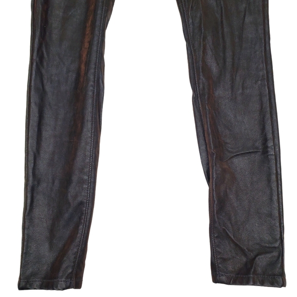 Blank NYC Vegan / Faux Leather Dark Brown Skinny Pants Size 26 - Picture 4 of 16